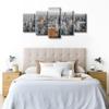 5 Pieces Wall Art for Living Room Chicago Skyline Panorama Black and White Wall Art Chicago Downtown Cityscape Bathroom Wall Decor Posters & Prints Stretched and Framed Ready to Hang 20X40 INCH view 4