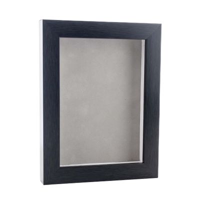 11x17 Charcoal Shadowbox Frame - Shadow Box Frame Interior Size 11x17 by 7/8" Deep - Light Grey Acid-Free Suede Backing - Includes Shatter Resistant Acrylic, Backing, Hardware - Usable Depth: 5/8"
