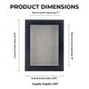 11x17 Charcoal Shadowbox Frame - Shadow Box Frame Interior Size 11x17 by 7/8" Deep - Light Grey Acid-Free Suede Backing - Includes Shatter Resistant Acrylic, Backing, Hardware - Usable Depth: 5/8" view 4