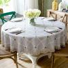 SAAKO American Light Luxury Large Size Round Table Cloth 2 Meters Diameter Cotton and Linen Table Fabric high-end Sense Household Round Table Cloth view 3