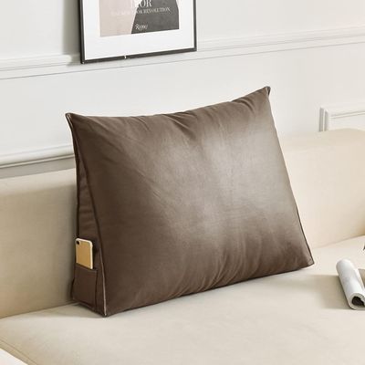 Queen Pillow Reading Back Pillow Wedge Pillow Headboard For Sit Up While Resting In Bed Soft Triangle Pillow Cushion Day Sleeper Lumbar Support Leg Positioning ( Color : Coffee Color , Size : 27.5in )