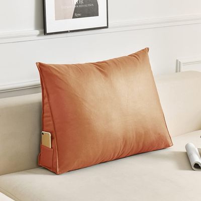 Queen Pillow Reading Back Pillow Wedge Pillow Headboard for Sit Up While Resting in Bed Soft Triangle Pillow Cushion Day Sleeper Lumbar Support Leg Positioning (Color : Orange, Size : 24in)