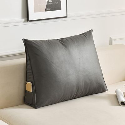 COZMAX Queen Pillow Reading Back Pillow Wedge Pillow Headboard for Sit Up While Resting in Bed Soft Triangle Pillow Cushion Day Sleeper Lumbar Support Leg Positioning (Color : Gray, Size : 24in)