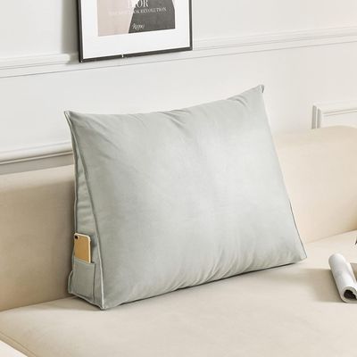 COZMAX Queen Pillow Reading Back Pillow Wedge Pillow Headboard for Sit Up While Resting in Bed Soft Triangle Pillow Cushion Day Sleeper Lumbar Support Leg Positioning (Color : Silver, Size : 27.5in)