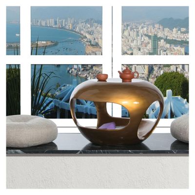 HEXEH Side Table Small Side Table for Living Room, Modern Home Dcor Side Table with Storage Shelf, Fully Assembled Small Coffee Table Tea Table Snack Table, Accent Table Coffee Table (Color : Gold)