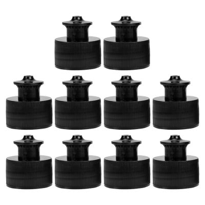 Upkoch Pull Cap Bottle Lids 10Pcs, Black for Kitchen and Dining Use 1.18 in
