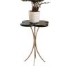 HEXEH Side Table Small Accent Table Side Tables, Small Patio Table End Table with MDF Tabletop and Metal Frame, Small Coffee Table for Living Room Porch Yard Balcony Coffee Table (Color : Black) view 1