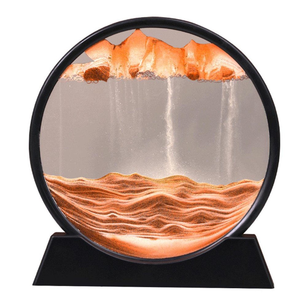 SAAKO Circular Quicksand Painting 3D Stereoscopic Dynamic Hourglass Home Decoration Gift Items Living Room Desktop Ornaments