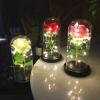 ASMEIR Eternal Flower Glass Cover Rose, Chinese Valentine's Day Creative Luminous Gift Proposal Decoration redrose view 3