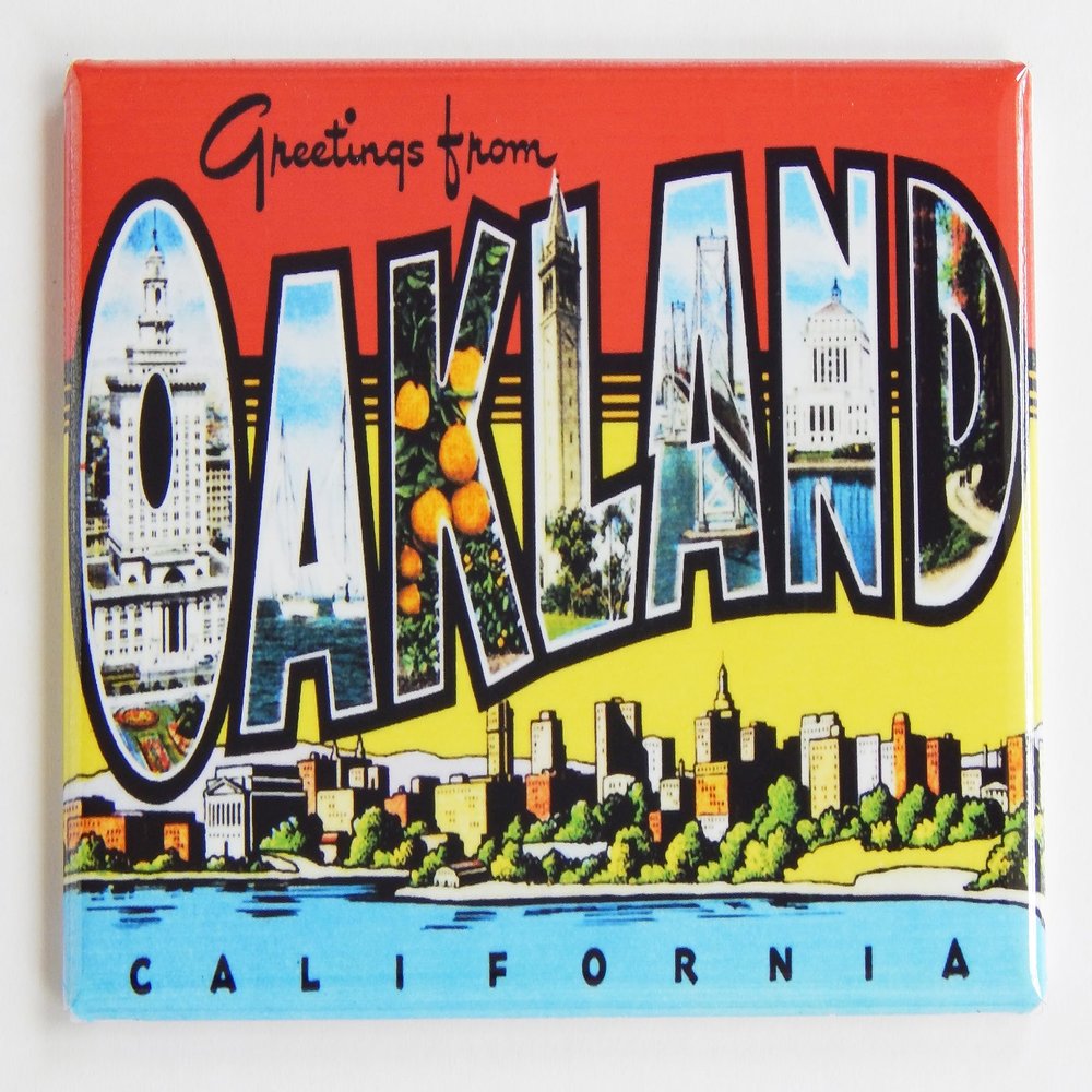 Greetings from Oakland California Fridge Magnet (Style A) (2.5 x 3.5 inches)
