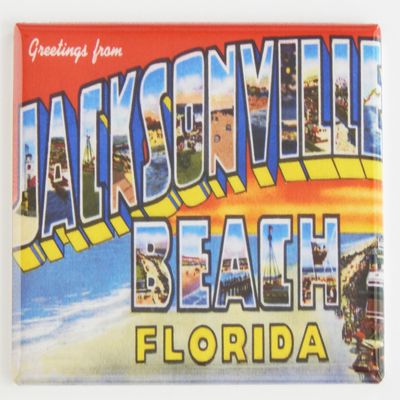 Greetings from Jacksonville Beach Florida Fridge Magnet (1.75 x 2.75 inches)