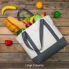 TOPDesign 6-Pack Canvas Tote Bags with an External Pocket, Reusable Grocery Shopping Bags, Top Zipper Closure, Daily Essentials (Grey/Natural) view 4