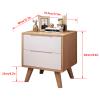 Mid Century Modern Wood Nightstand Side Table Bedroom Storage Drawer Bedside End Table, Farmhouse End Table for Living Room, Bedroom and Small Spaces, Accent Bedside Tables with Solid Wood Legs,D view 2