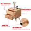 Mid Century Modern Wood Nightstand Side Table Bedroom Storage Drawer Bedside End Table, Farmhouse End Table for Living Room, Bedroom and Small Spaces, Accent Bedside Tables with Solid Wood Legs,D view 4