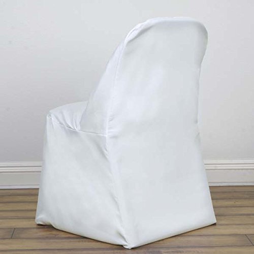 Tableclothsfactory 30 PCS Ivory Linen Polyester Folding Chair Cover Dinning Chair Slipcover for Wedding Party Event Banquet Catering