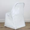 Tableclothsfactory 30 PCS Ivory Linen Polyester Folding Chair Cover Dinning Chair Slipcover for Wedding Party Event Banquet Catering view 1