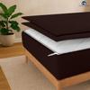 Zip On Fitted Sheet - Includes 1 Fitted Base + 2 Zip Sheet - Easy to Change, Wont Pop Off Full-XL Sheet- 600 TC Cotton Fitted Sheet- 15 Deep Pocket Full-XL Size- Chocolate view 3