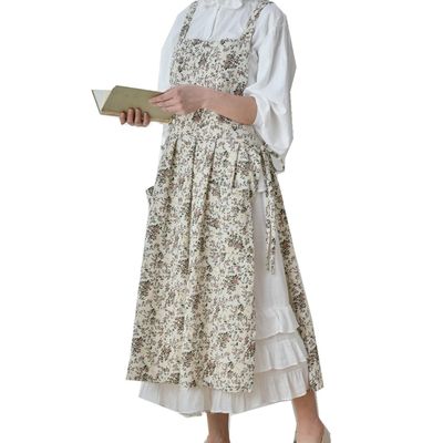 Aprons for Women Womans Retro Vintage Kitchen Cooking Apron with Pockets (Lemon) (light)