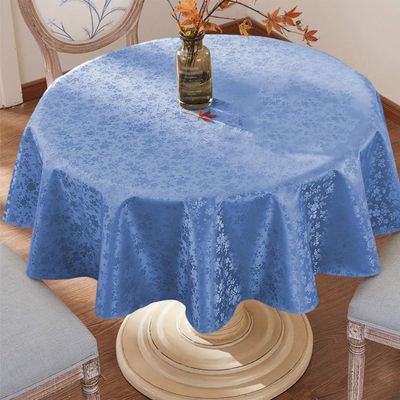 ABCISI Round Tablecloth,Easy Care Dinning Table Cover,Vinyl Round 60" Table Cover,Wipeable Waterproof Oil-Proof Spill-Proof Durable Tablecloth,Baby Blue
