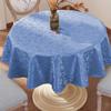 ABCISI Round Tablecloth,Easy Care Dinning Table Cover,Vinyl Round 60" Table Cover,Wipeable Waterproof Oil-Proof Spill-Proof Durable Tablecloth,Baby Blue view 1