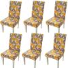 Dining Chair Covers 4 6 Pack Super Fit Stretch Short Dining Room Chair Covers, Washable Spandex Kitchen Parsons Chair Slipcovers Banquet Chair Seat Protector Slipcover (Printed-16, 6) view 1