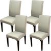 Stretch Short Dining Chair Covers 4 6 Pack Lattice Chair Covers, Stretch Spandex Jacquard Parsons Dining Room Chair Seat Protector Slipcovers for Home Dining Room Hotel Ceremony (Color-Grey, 4) view 1