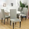 Stretch Short Dining Chair Covers 4 6 Pack Lattice Chair Covers, Stretch Spandex Jacquard Parsons Dining Room Chair Seat Protector Slipcovers for Home Dining Room Hotel Ceremony (Color-Grey, 4) view 3
