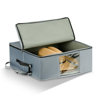 Allgawise Cowboy Hat Storage Box, Sturdy Support Crush-Proof Dust-Proof Stackable, Premium Hat Travel case with Handle and Shoulder Strap, Holds up to 5 Wide Brims Hats, Grey