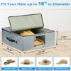 Allgawise Cowboy Hat Storage Box, Sturdy Support Crush-Proof Dust-Proof Stackable, Premium Hat Travel case with Handle and Shoulder Strap, Holds up to 5 Wide Brims Hats, Grey view 3