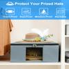 Allgawise Cowboy Hat Storage Box, Sturdy Support Crush-Proof Dust-Proof Stackable, Premium Hat Travel case with Handle and Shoulder Strap, Holds up to 5 Wide Brims Hats, Grey view 4