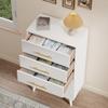 Aiho 5 Drawer Dresser, Tall Dresser with Metal Handles, Wood Storage Organizer for Bedroom, Hallway, or Entryway, White view 4