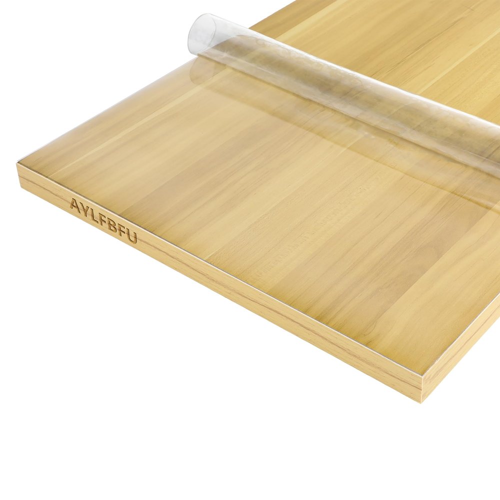 AYLFBFU Table Cloths 45x67 Inch, 1mm No Shrinkage, Oil-Proof, Plastic Sheet Easy Care Reusable, Banquet Tablecloth for Office and Home, Writing Desk, Clear 1mm