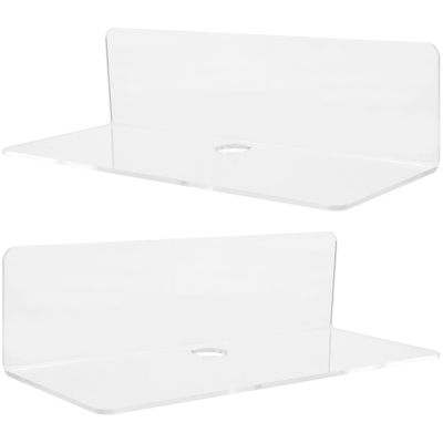 Alipis 2pcs Corner Shelf Stand Storage Shelves Show Rack Shelfs Shelf Brackets Storage Shelf Wall Floating Shelf Home Floating Shelf Storage Bracket Punch Hole Acrylic Bookshelf Bathroom