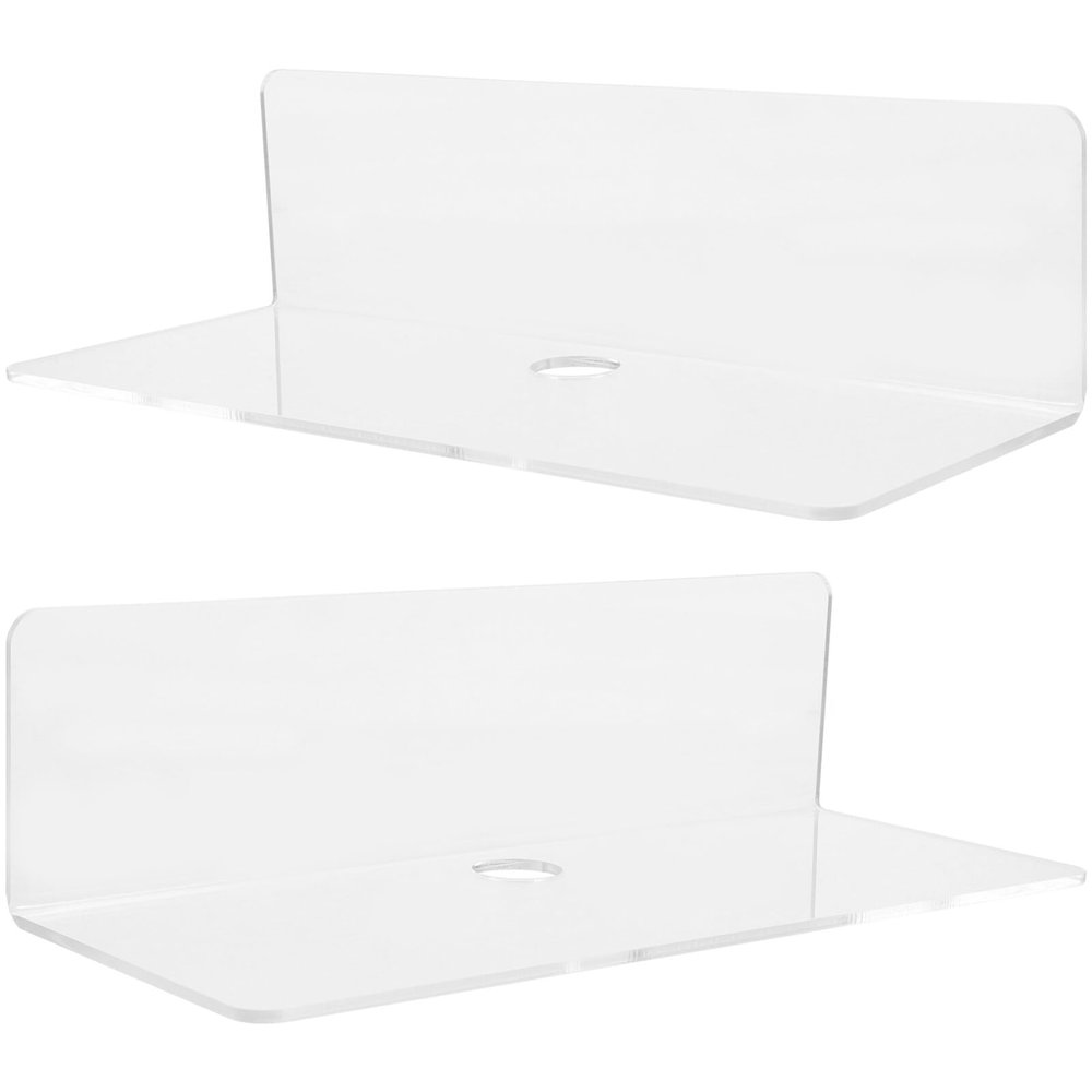 Alipis 2pcs Corner Shelf Stand Storage Shelves Show Rack Shelfs Shelf Brackets Storage Shelf Wall Floating Shelf Home Floating Shelf Storage Bracket Punch Hole Acrylic Bookshelf Bathroom