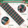 2 Packs Green Table Runner Christmas Table Runner 13x84 Inch Buffalo Plaid Table Linens Check Kitchen Dining Party Table Decoration view 3