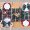 2 Packs Green Table Runner Christmas Table Runner 13x84 Inch Buffalo Plaid Table Linens Check Kitchen Dining Party Table Decoration view 4