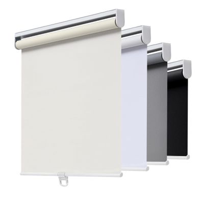 AOSKY Cordless Roller Shades Blackout Blinds for Windows Room Darkening Rolled Up Shades with Spring System, UV Protection Window Shades Door Blinds for Home and Office (34" W x 72" H, Ivory)