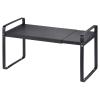uxcell Expandable Cabinet Shelf Organizers, Kitchen Counter Shelves, Metal Spice Racks, Stackable Counter Storage Shelf (Black 14"-23.6" L x 11" W x 10.3" H) view 1