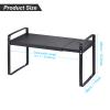 uxcell Expandable Cabinet Shelf Organizers, Kitchen Counter Shelves, Metal Spice Racks, Stackable Counter Storage Shelf (Black 14"-23.6" L x 11" W x 10.3" H) view 2