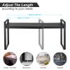uxcell Expandable Cabinet Shelf Organizers, Kitchen Counter Shelves, Metal Spice Racks, Stackable Counter Storage Shelf (Black 14"-23.6" L x 11" W x 10.3" H) view 4