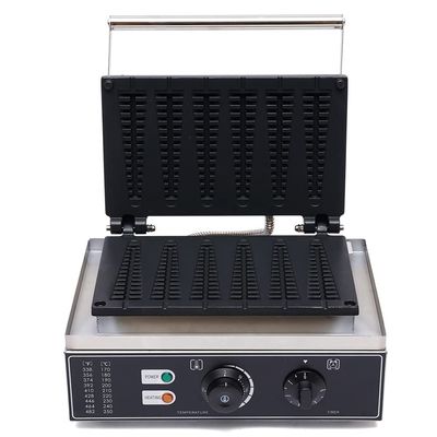 Hteedy Electric Stick Waffle Maker, 1550W Commercial Nonstick Waffle Maker 6 Sticks Electric Waffle Baker Machine Non-Stick Stainless Steel Baker Machine, Temperature 50-300 (122-572)