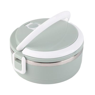 EVGATSAUTO Lunch Box, Portable Stainless Steel Blue Thermal Insulated Rice Noddles Lunch Box Food Container (1 Layer 27x13.5x22.5cm / 10.63x5.31x8.86in)