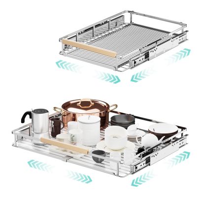 jkxoo 2Pack Expandable Pull Out Cabinet Organizer, 17.1-28"W x 22.5"D