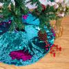 Christmas Tree Skirt 24 Inches Turquoise to Hot Pink Mermaid Sequin Tree Skirts 24 Inches Small Round Tree Skirt for 1.5ft Xmas Trees Indoor or Outdoor view 1