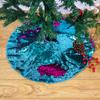 Christmas Tree Skirt 24 Inches Turquoise to Hot Pink Mermaid Sequin Tree Skirts 24 Inches Small Round Tree Skirt for 1.5ft Xmas Trees Indoor or Outdoor view 2