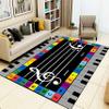 Piano Staff Area Rug,3x4ft, for Kids, Colorful Musical Notation Alphabet Children's Carpet, with Non-Slip Backing Low Pile Rug, Soft Non-Shedding Non-Slip Rug for Boys Girls Teen view 1