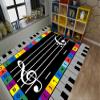 Piano Staff Area Rug,3x4ft, for Kids, Colorful Musical Notation Alphabet Children's Carpet, with Non-Slip Backing Low Pile Rug, Soft Non-Shedding Non-Slip Rug for Boys Girls Teen view 2