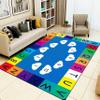 SOJAWA Children Enlightenment Blue Area Rug,6x8ft, Clouds Kids Learning Alphabet Numbers Bedroom Rugs Easy Clean Low Pile Indoor Mat, Washable Non-Slip Rug for Living Room Study Room view 2