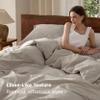 Bedsure 100% Washed Cotton Duvet Cover Twin - Natural Minimalist Cotton Duvet Cover Linen Like for All Seasons - GentleSoft Plain Simple Bedding (Natural, Twin, 68"x90") view 4
