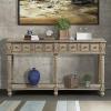 ATGHYURT Farmhouse Console Table,Sideboard Buffet Cabinet with 2 Drawers in Same Size and Bottom Shelf, 58" Long Sofa Narrow Long Hallway/Entryway Table for Home Living Room Entryway view 1